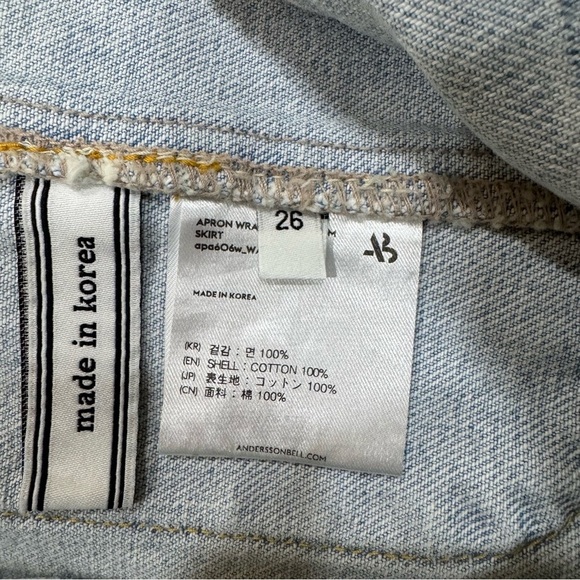 NWT Andersson Bell Skirt Size 26 XS-Small Blue Apron Pleated Denim Mini Skirt - Picture 12 of 13